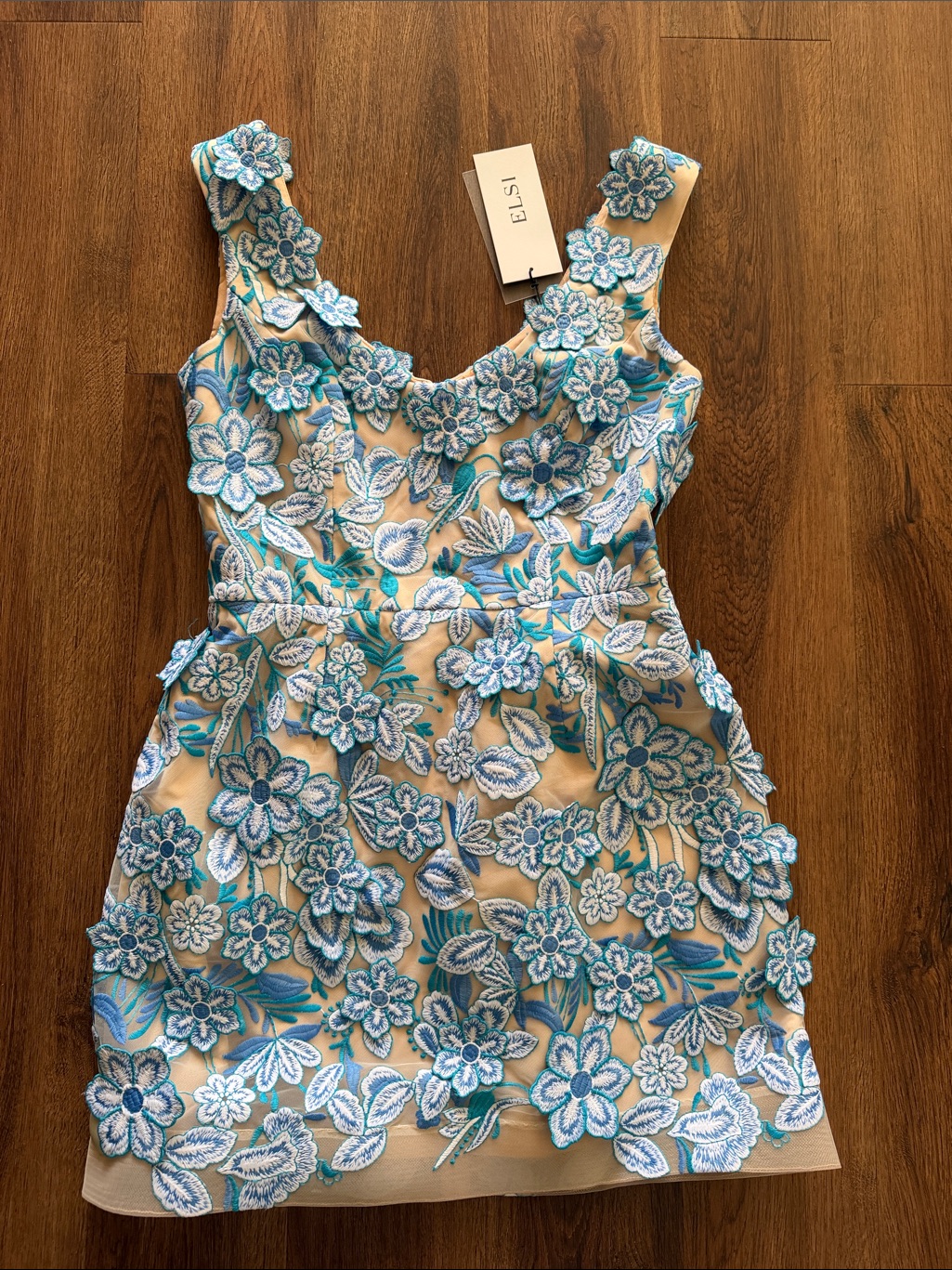 New Helsi Rosana 3d Floral Mini Blue Dress — image 4 of 6